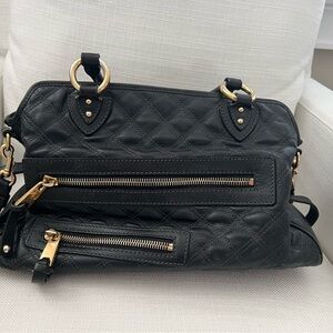 Marc Jacobs Quilted Tote Bag black gold hardware
